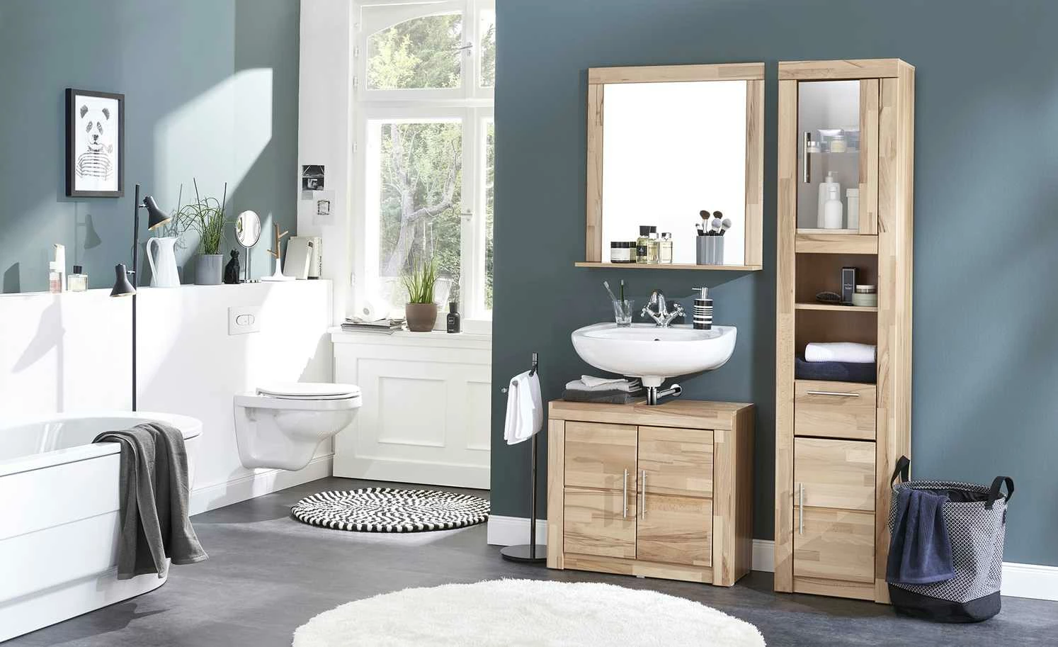 Bad-Spiegel Oslo Classic | Kernbuche / Kernbuche (Nachbildung) 1 Bad-Spiegel Oslo Classic | Kernbuche / Kernbuche (Nachbildung)