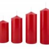 Stumpenkerze, 4er-Set | Rot