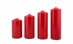 Stumpenkerze, 4er-Set | Rot