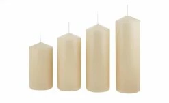 Stumpenkerze, 4er-Set | Creme
