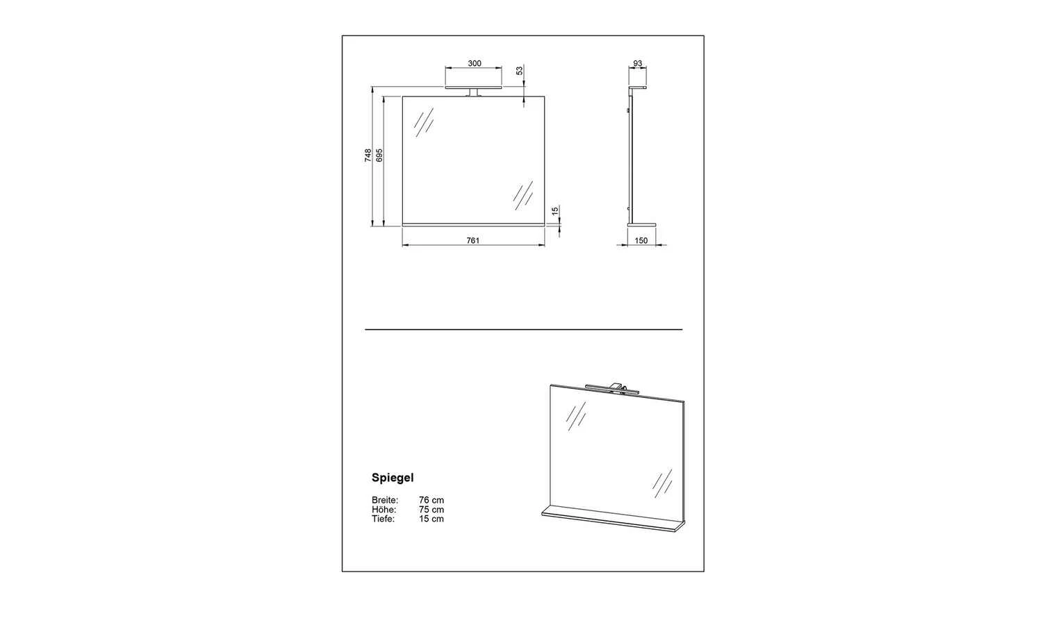 Spiegel mit Ablage Seddiner See | Graphitgrau 6 Spiegel mit Ablage Seddiner See | Graphitgrau – Bild 6