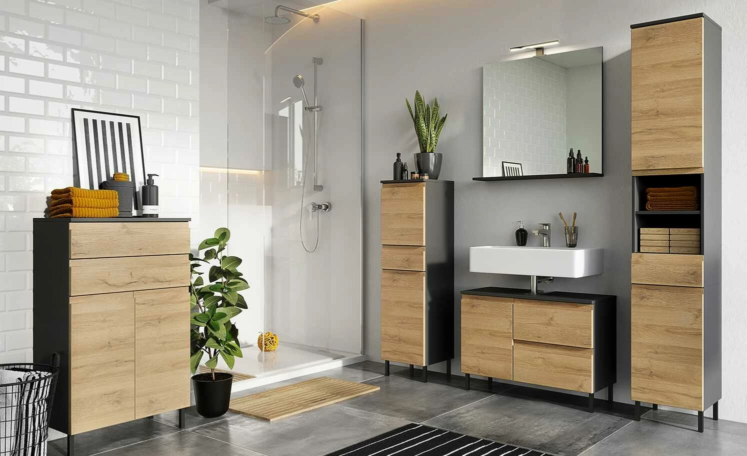 Spiegel mit Ablage Seddiner See | Graphitgrau 2 Spiegel mit Ablage Seddiner See | Graphitgrau – Bild 2