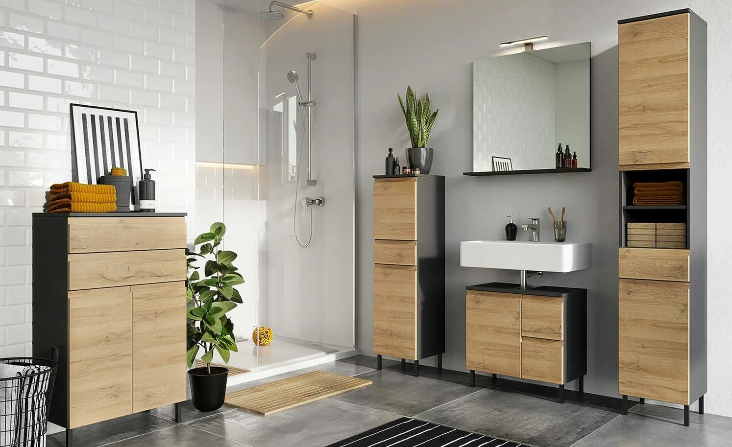 Spiegel mit Ablage Seddiner See | Graphitgrau 1 Spiegel mit Ablage Seddiner See | Graphitgrau