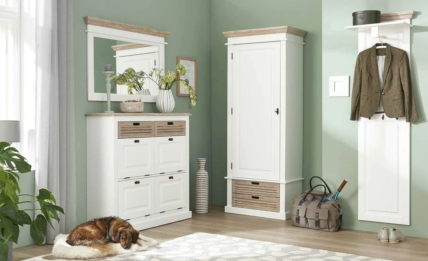 maison bleue Wandspiegel Cantate | Weiß / Fichte Antikbraun 1 maison bleue Wandspiegel Cantate | Weiß / Fichte Antikbraun