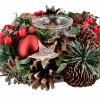 Weihnachtskranz mit Teelichtglas