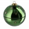 Kerze in Weihnachtskugel | Grün/ goldfarben