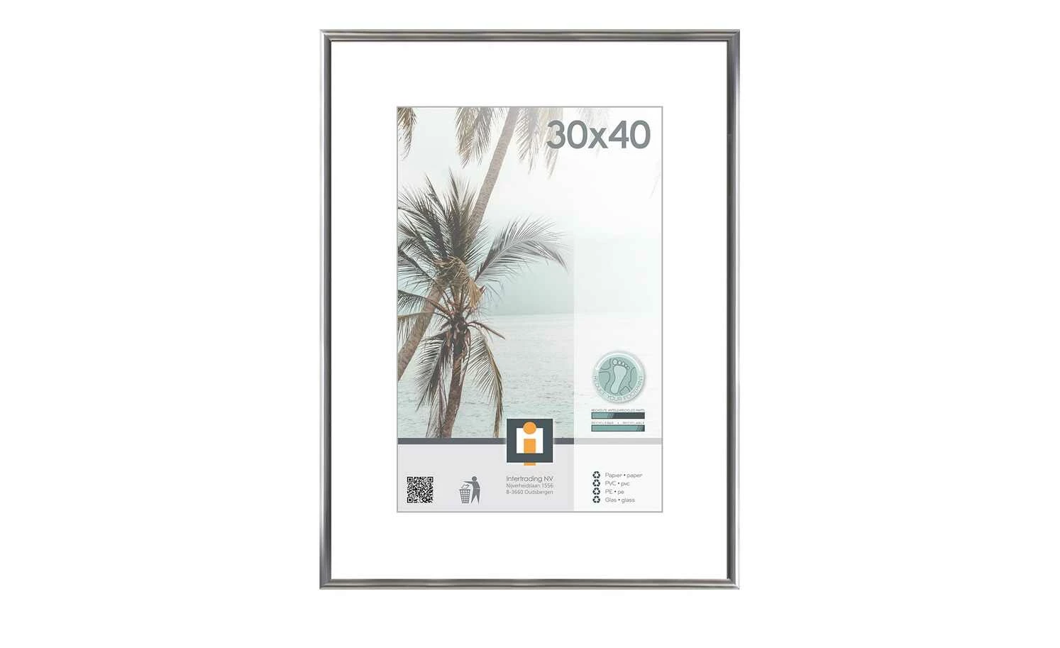 Kunststoffrahmen Kyoto | silberfarben 30x40 cm 1 Kunststoffrahmen Kyoto | silberfarben 30x40 cm