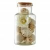 Dekokugeln im Glas mit Korkdeckel | Creme / Beige