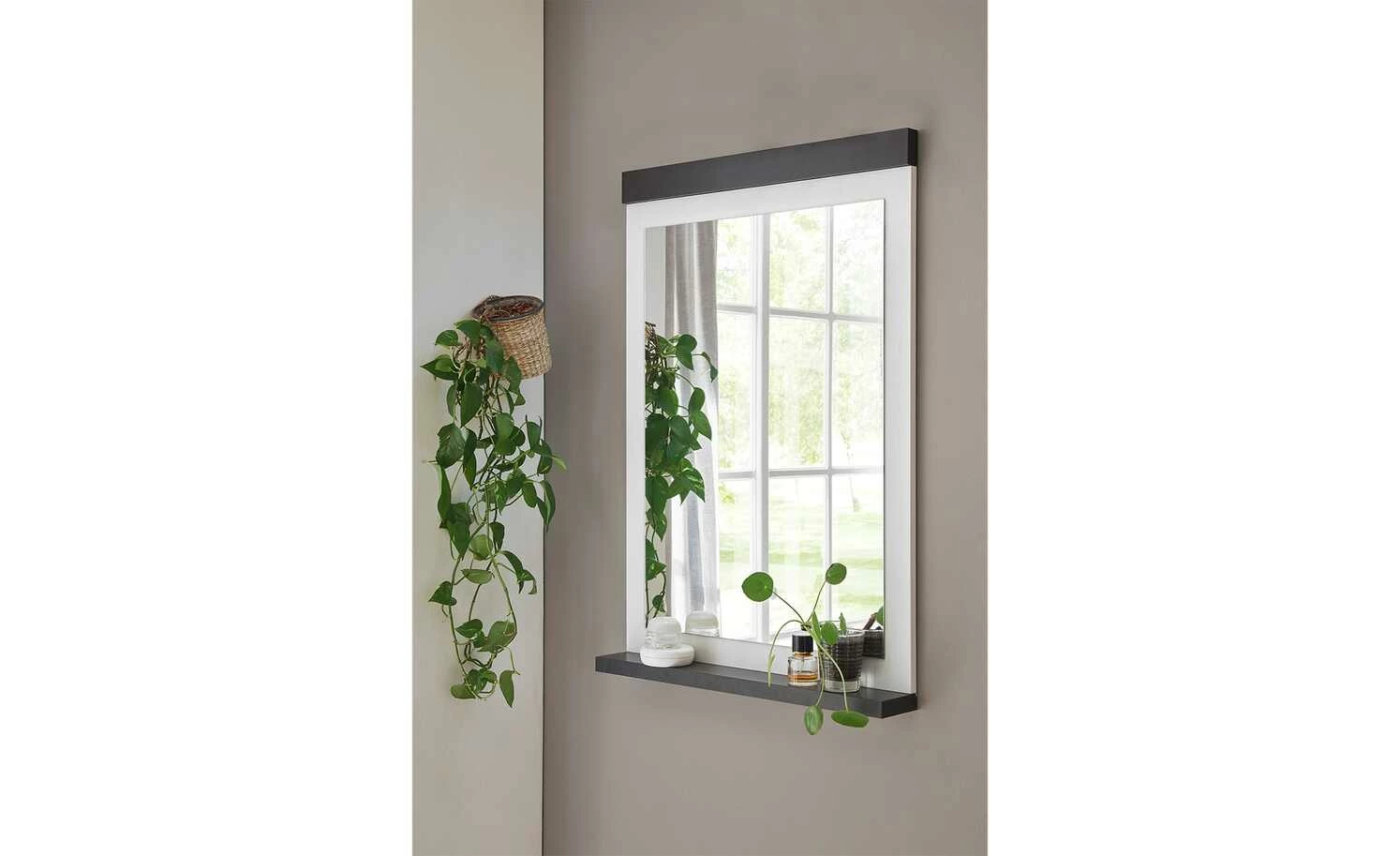 Spiegel mit Ablage Sintra | Pinie Weiß (Nachbildung) / Anthrazit 5 Spiegel mit Ablage Sintra | Pinie Weiß (Nachbildung) / Anthrazit – Bild 5