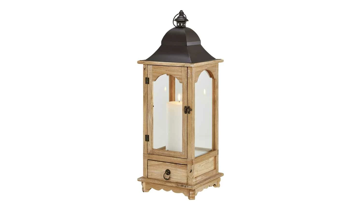 Holzlaterne mit 1 Schubfach | Natur-holzfarben 8 Holzlaterne mit 1 Schubfach | Natur-holzfarben – Bild 8
