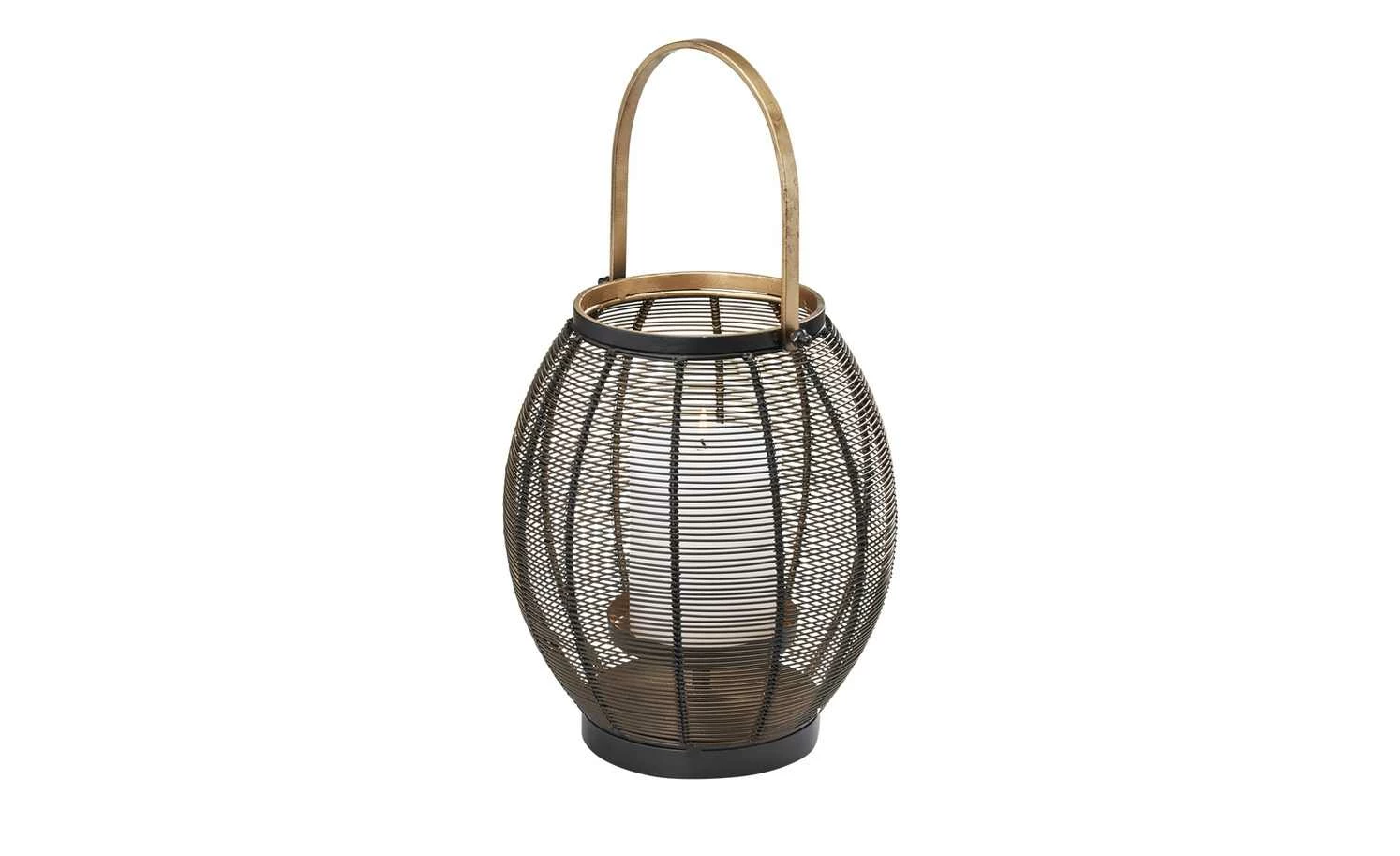 Windlicht | Schwarz / goldfarben 2 Windlicht | Schwarz / goldfarben – Bild 2