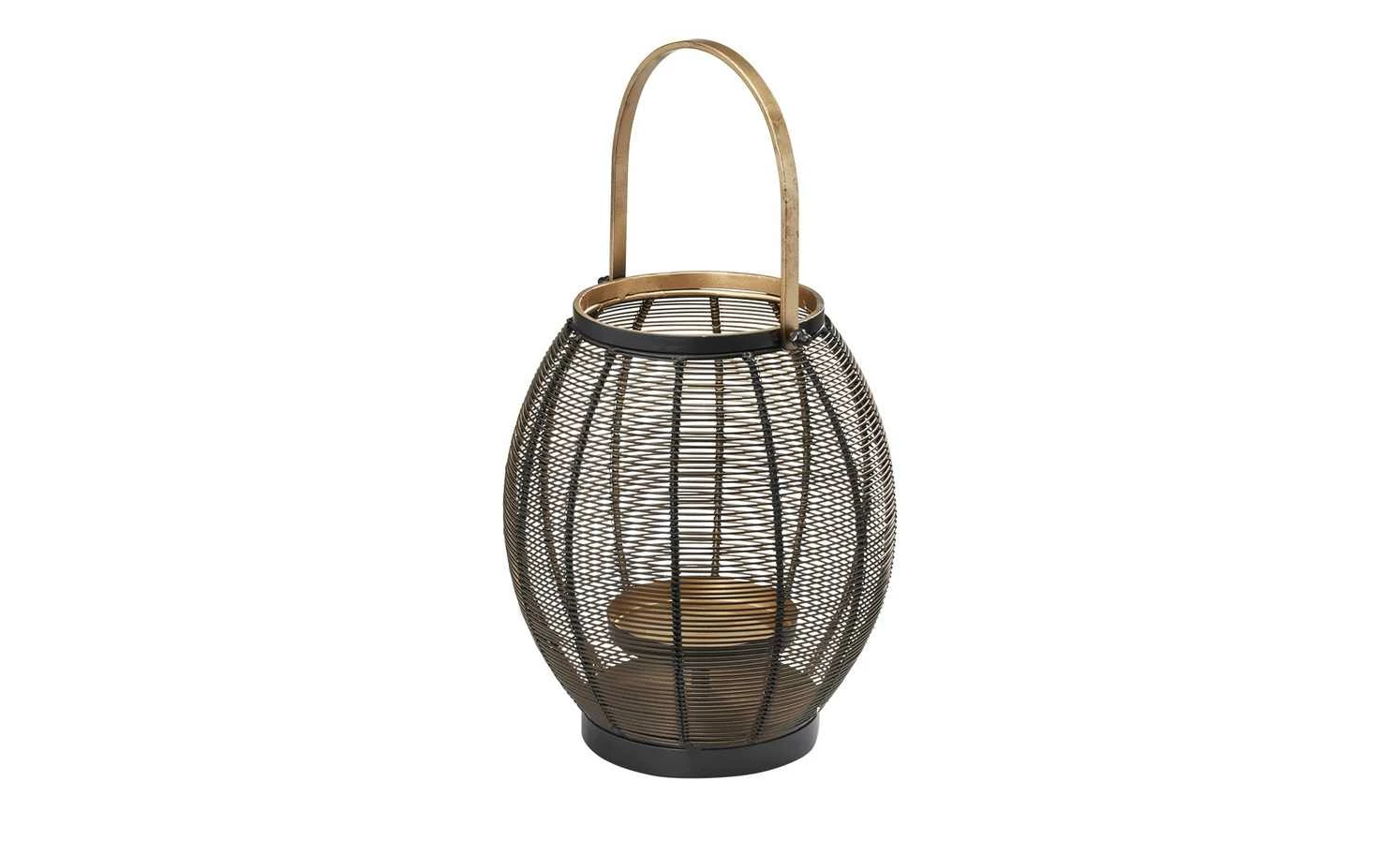 Windlicht | Schwarz / goldfarben 3 Windlicht | Schwarz / goldfarben – Bild 3