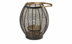 Windlicht | Schwarz / goldfarben