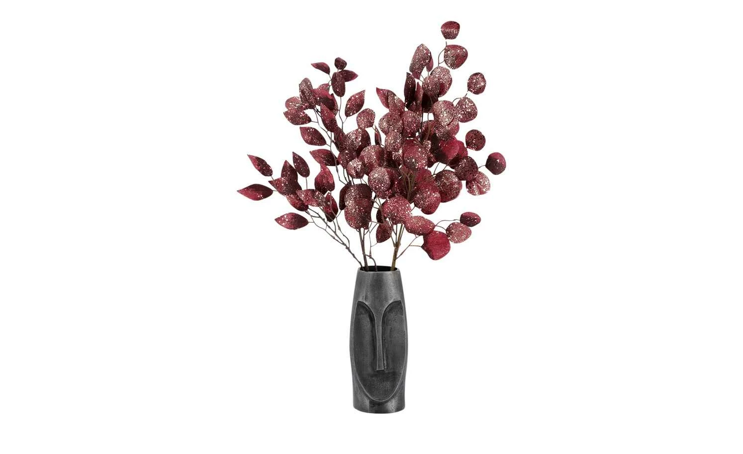 Deko Vase Face | Grau/ silberfarben 1 Deko Vase Face | Grau/ silberfarben