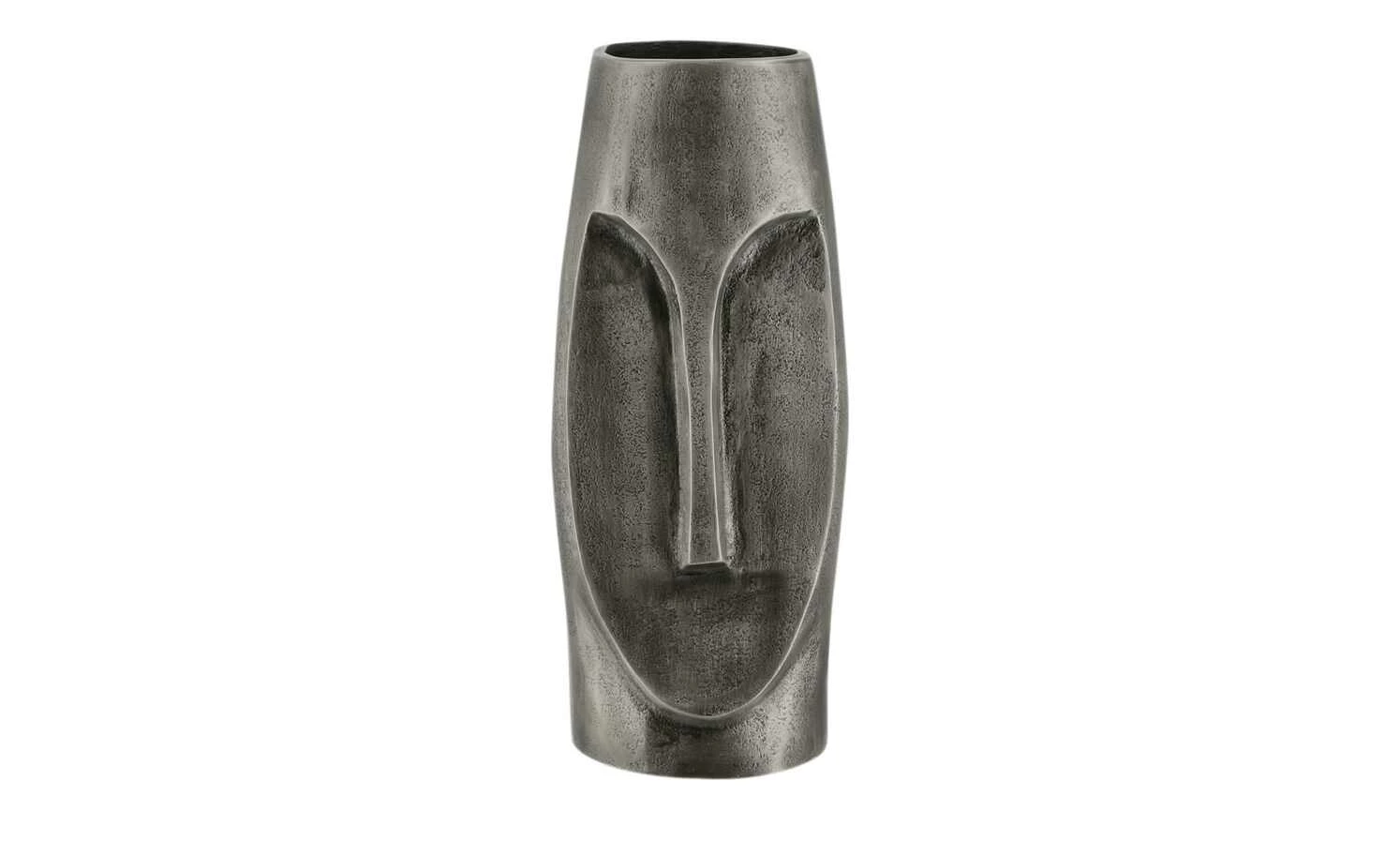 Deko Vase Face | Grau/ silberfarben 2 Deko Vase Face | Grau/ silberfarben – Bild 2