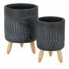 Übertopf auf Holzbeinen, 2er-Set