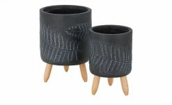 Übertopf auf Holzbeinen, 2er-Set